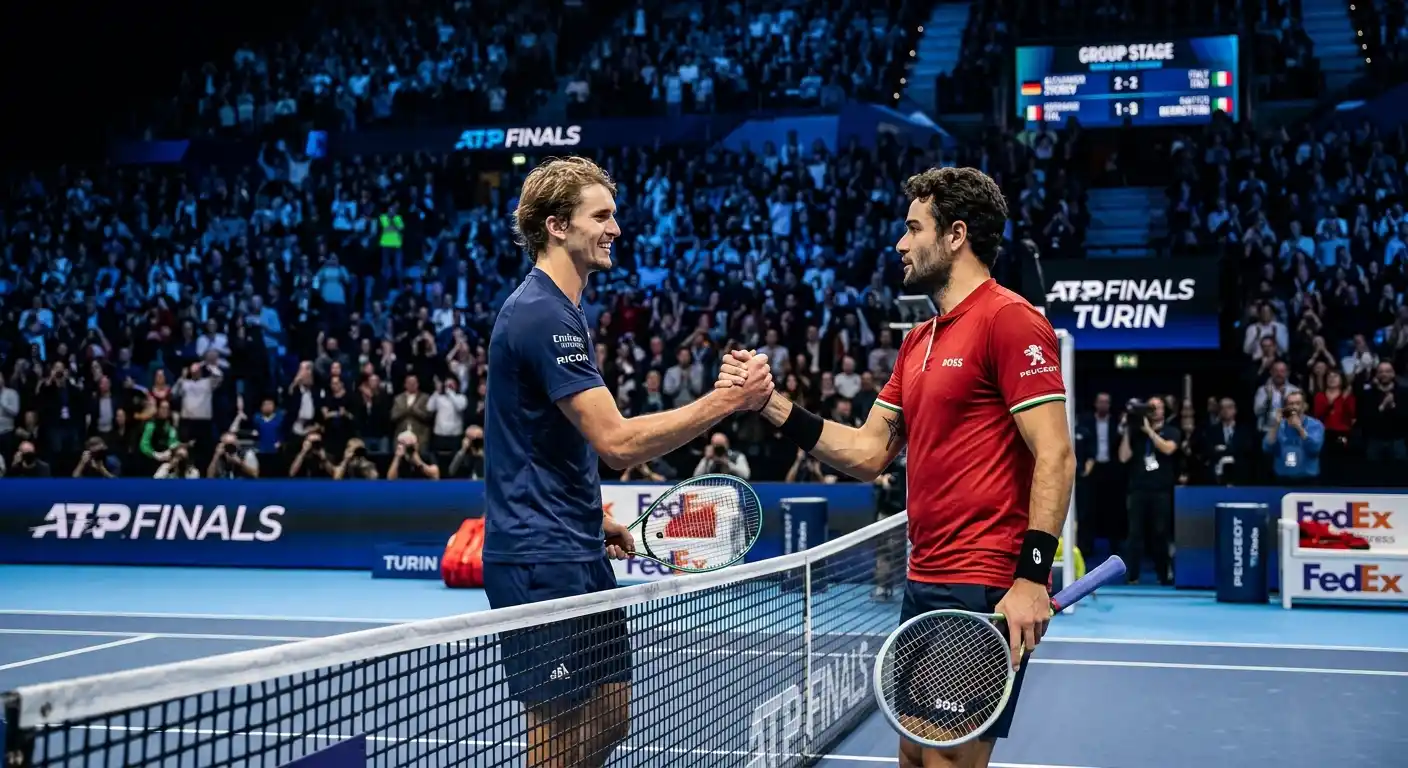 ATP Finals Gruppenphase — Spieler analysiert Taktik bei garantiertem Halbfinalplatz
