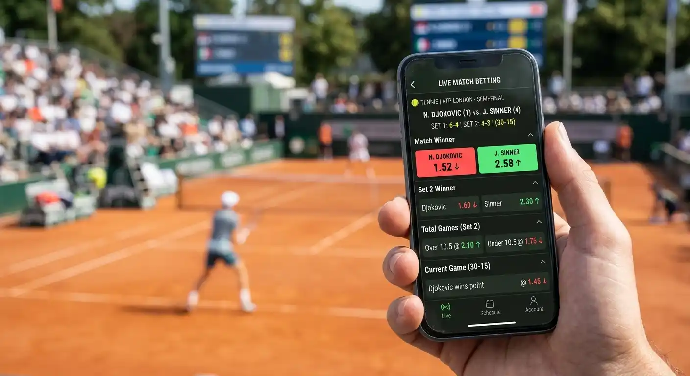 Live Wetten Quotenbewegung Tennis Match Verlauf Dynamik