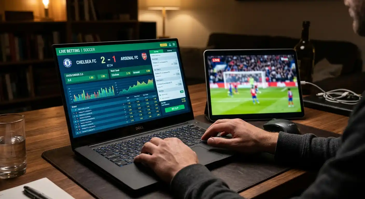 Live Wetten Setup Laptop Stream Tennis In-Play