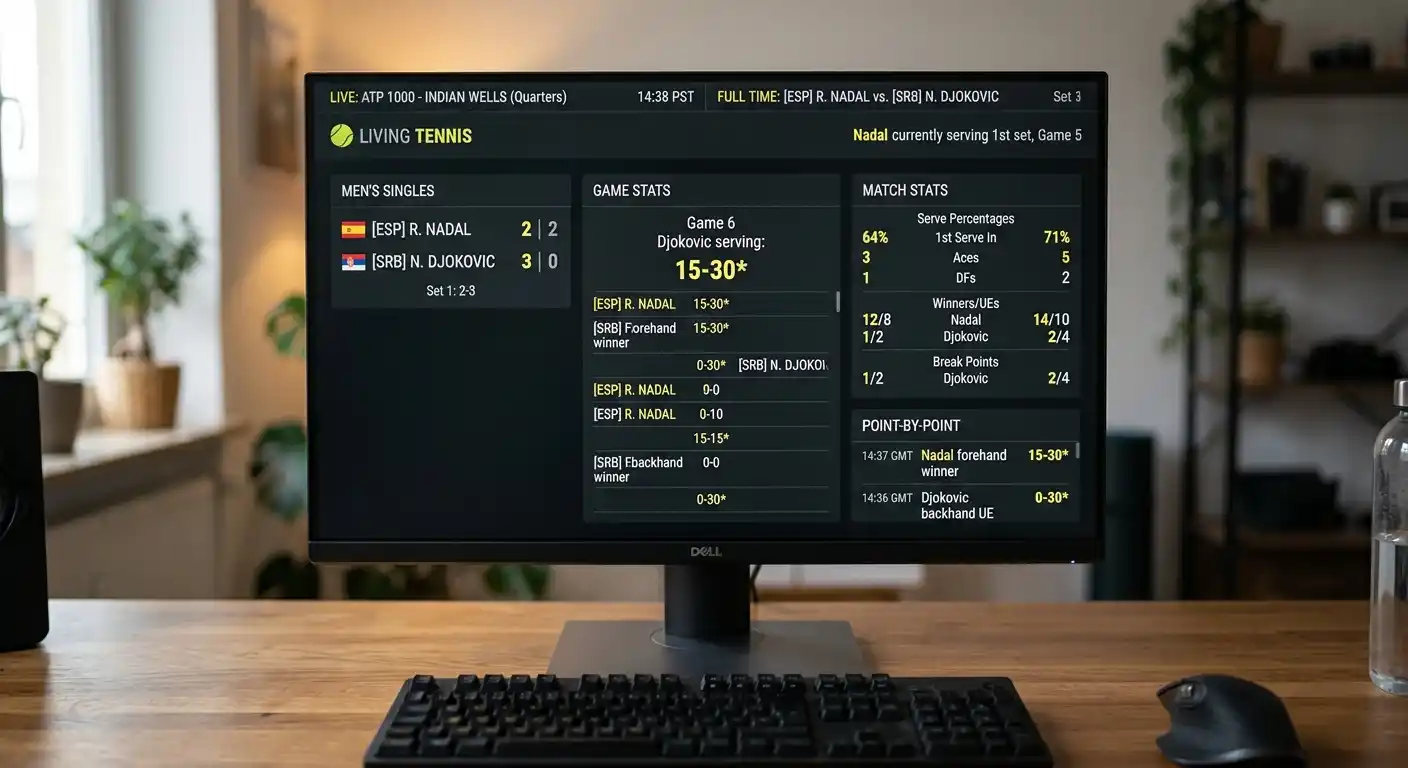 Tennis In-Play Latenz: Echtzeit-Scoreboard versus Livestream-Verzogerung