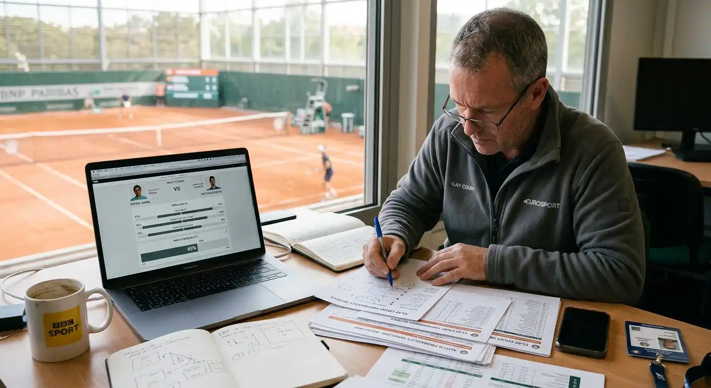 Tennisanalyst schätzt eigene Wahrscheinlichkeit anhand Saisonstatistiken