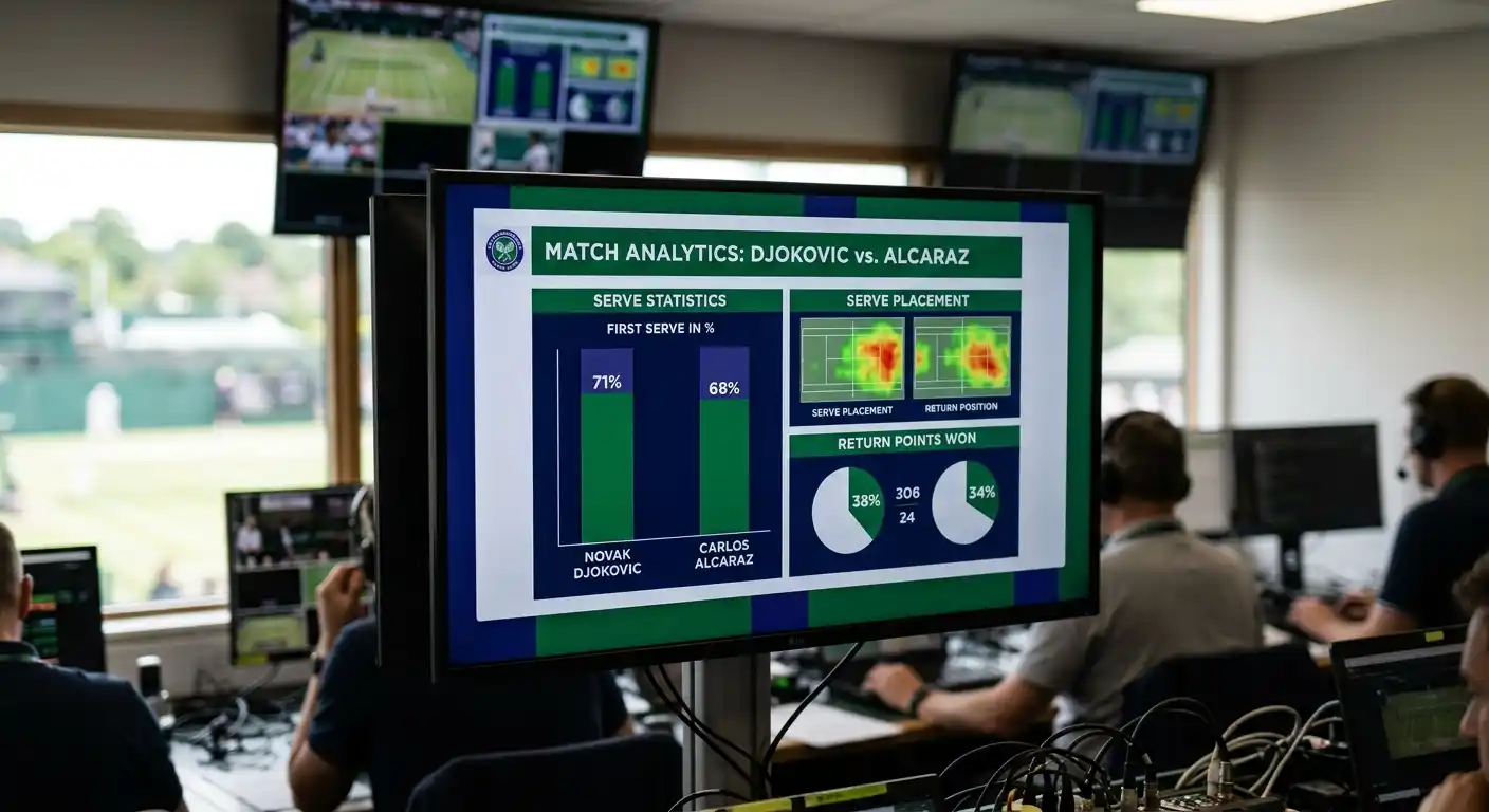 Live-Statistiken zu Aufschlag und Return bei Wimbledon-Match auf Rasen