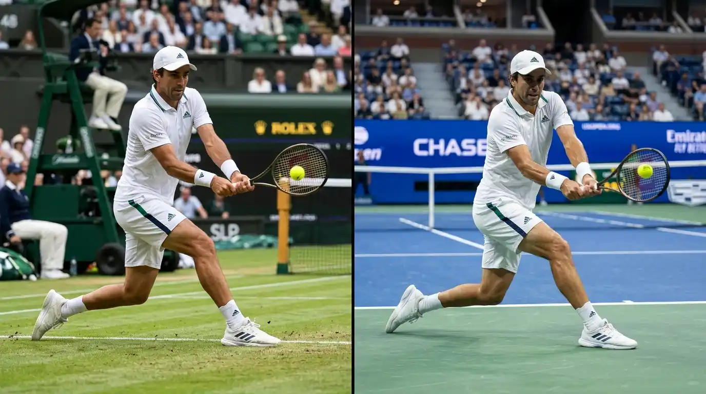 Zverev Belagvergleich Rasen Hartplatz Sand — Topspin-Vorhand ATP